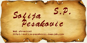 Sofija Pešaković vizit kartica